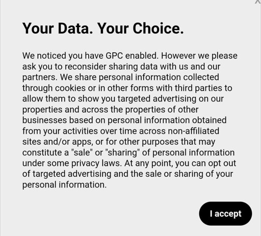 Malicious GPC messages