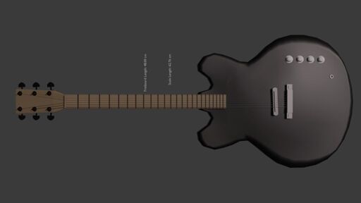 A crude 3d model of a guitar